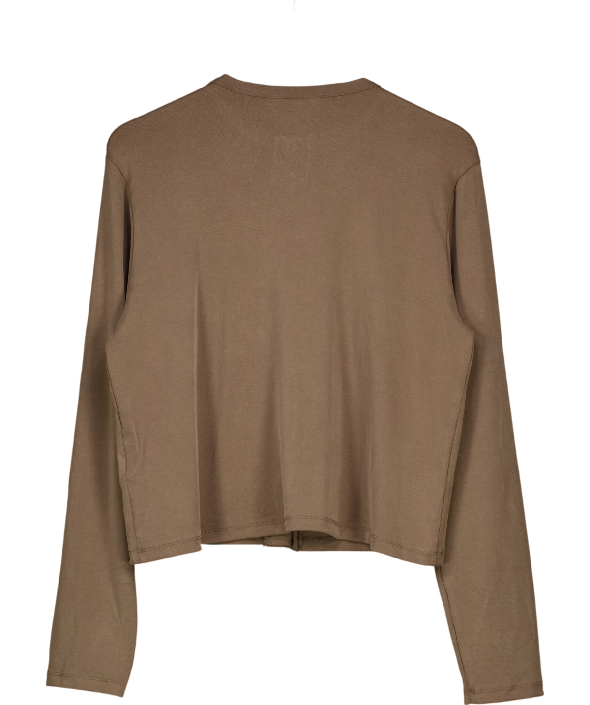 River Island Brown Brown Long Sleeve Soft Touch Top / Button-Through Cardigan, size UK XL — back