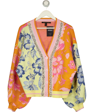 River Island Multicoloured Floral Crystal-Embellished Cardigan UK XL
