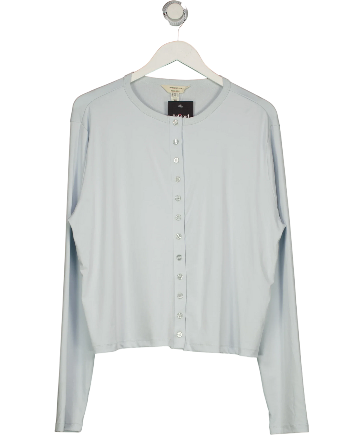River Island Blue Blue Soft Touch Long Sleeve Top, size UK XL — front