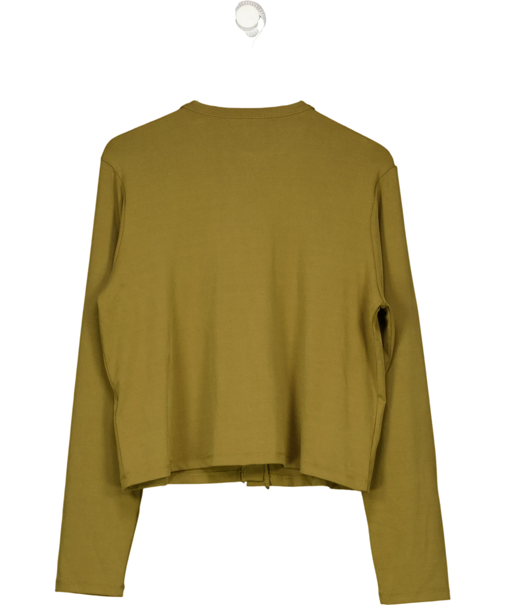 River Island khaki Long Sleeve Soft Touch Top / Button-Through Cardigan, size UK XL — back