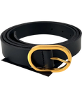 Boden Black Classic Leather Belt, size UK XL — front