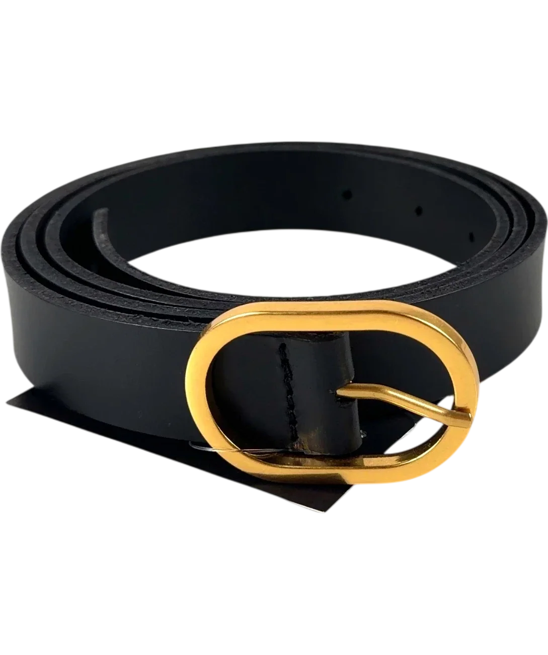 Boden Black Classic Leather Belt, size UK XL — front