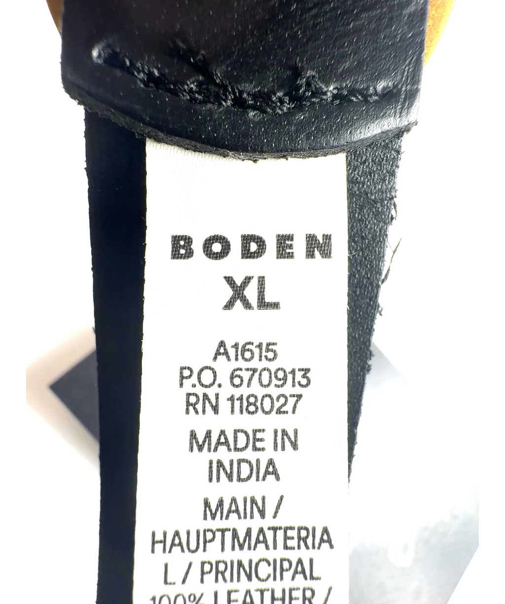 Boden Black Classic Leather Belt, size UK XL — detail
