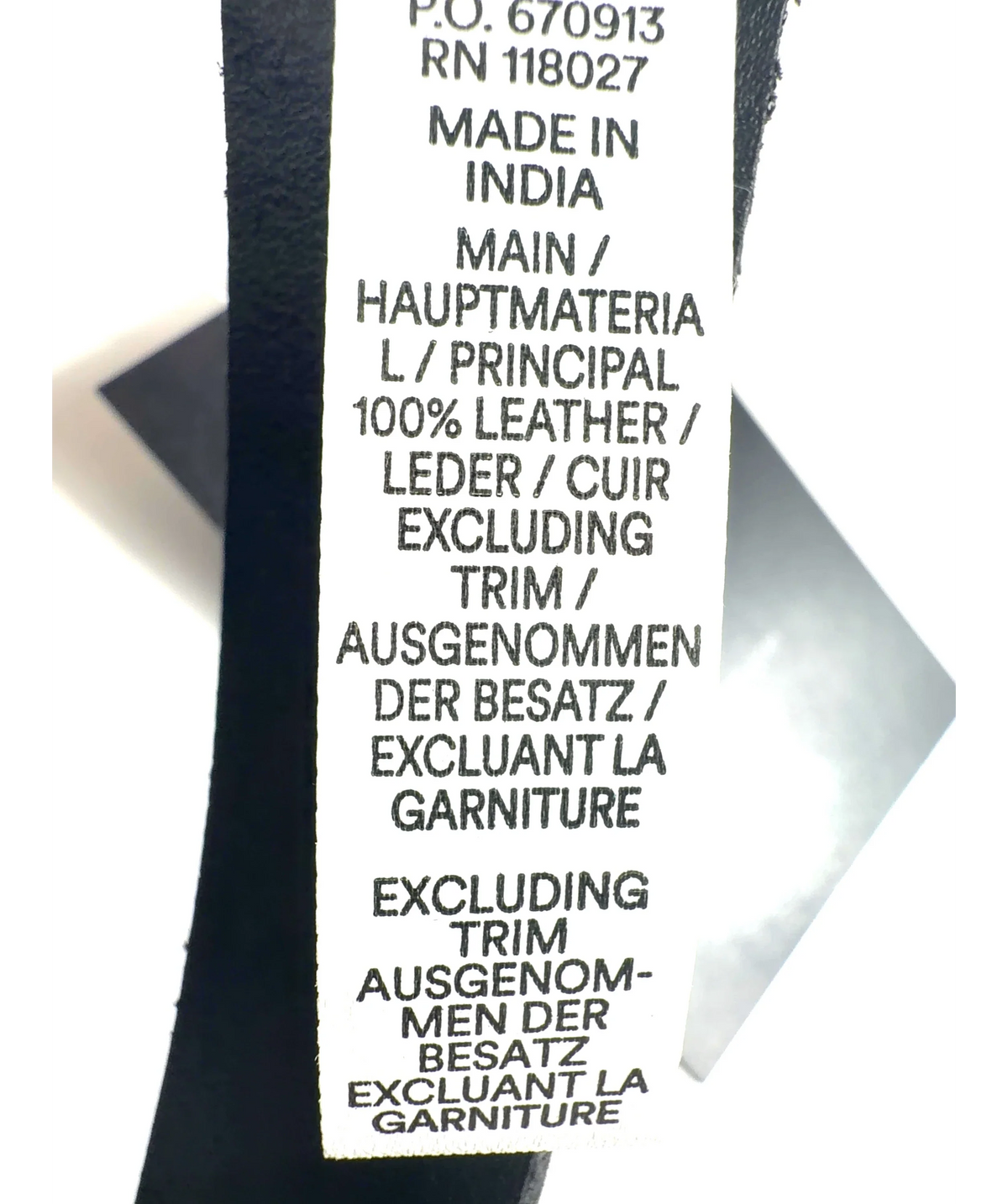 Boden Black Classic Leather Belt, size UK XL — care label
