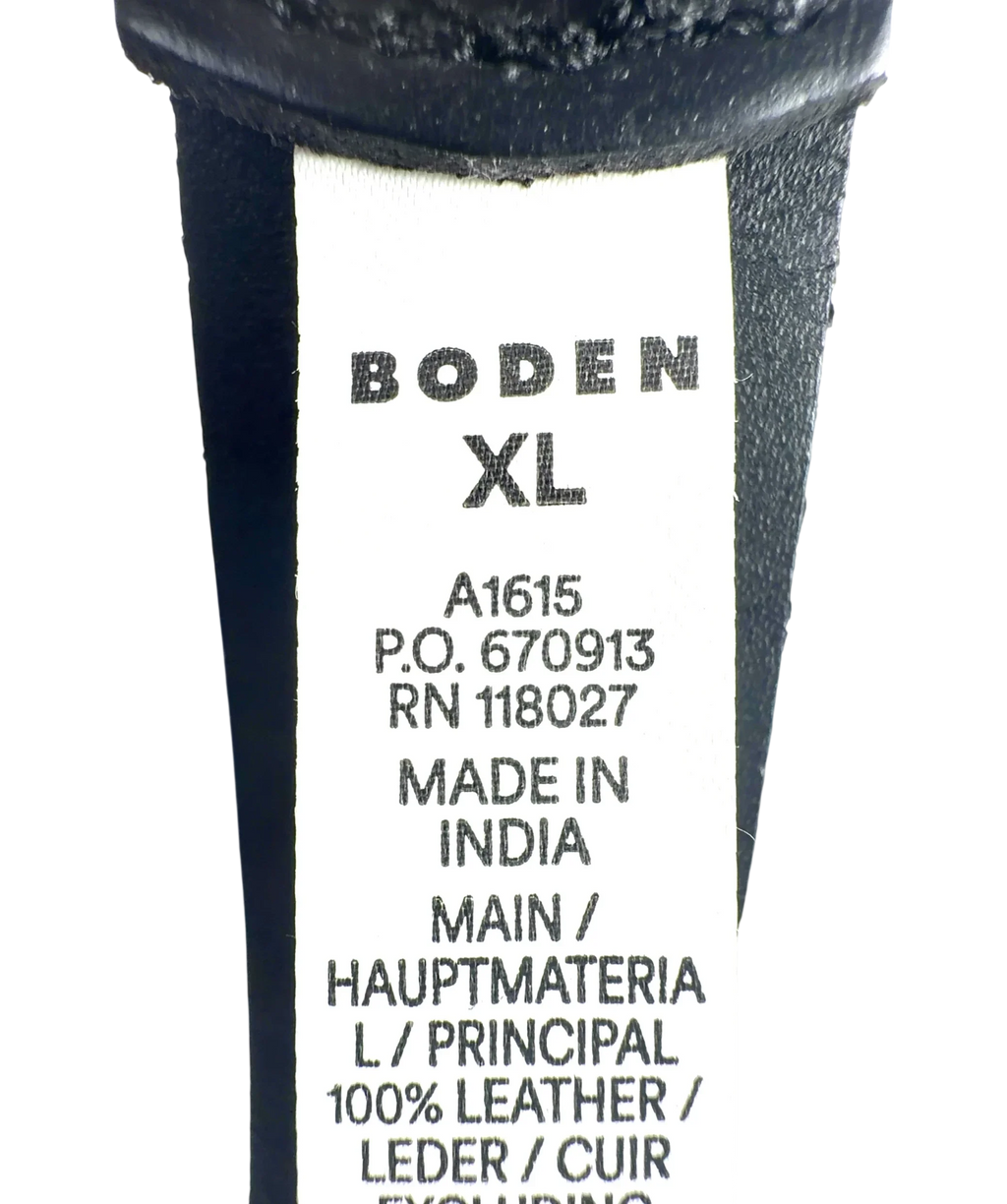 Boden Black Classic Leather Belt, size UK XL — fabric detail