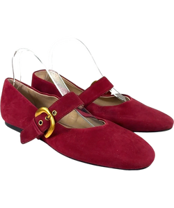 Boden Red Kylie Flat Buckle Mary Jane, size UK 7 EU 40 👠 — front