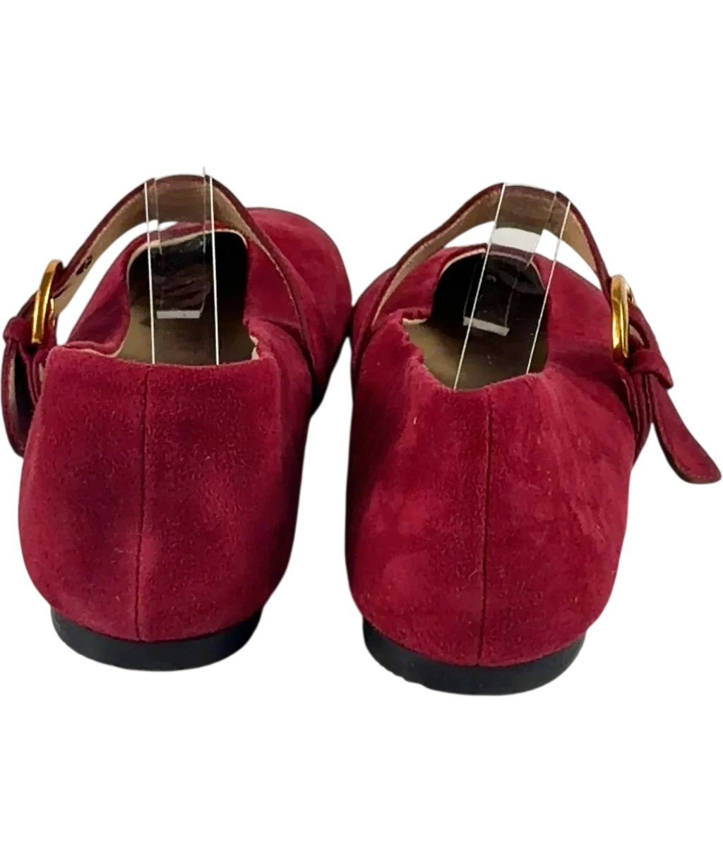 Boden Red Kylie Flat Buckle Mary Jane, size UK 7 EU 40 👠 — back