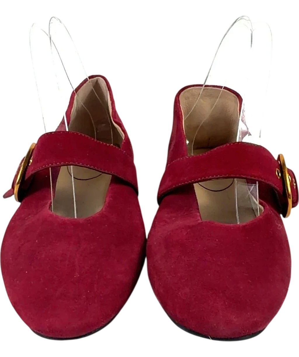 Boden Red Kylie Flat Buckle Mary Jane, size UK 7 EU 40 👠 — detail