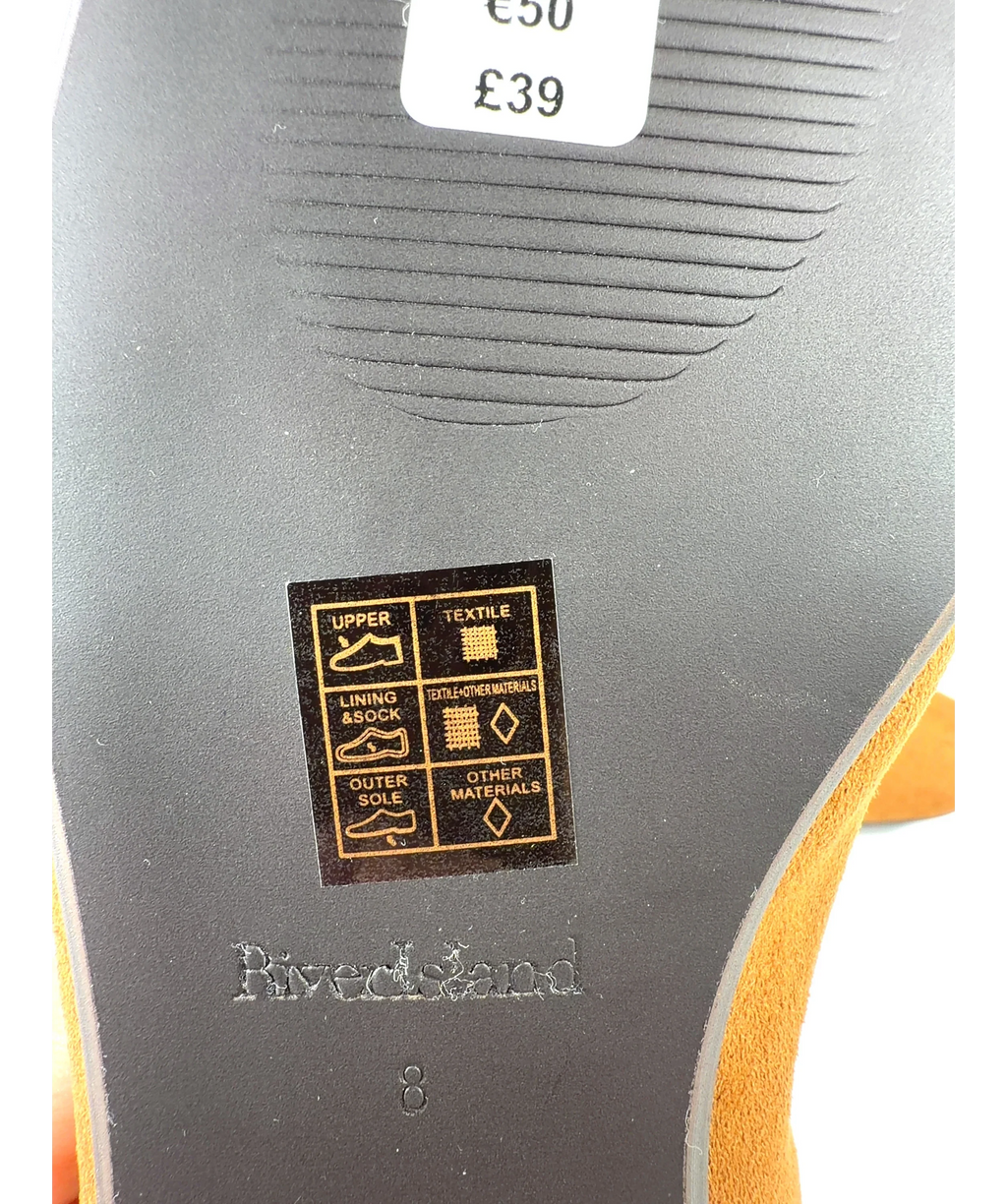 River Island Brown Brown Faux Suede Lace Up Ballet Flats, size UK 8 EU 41 👠 — additional view