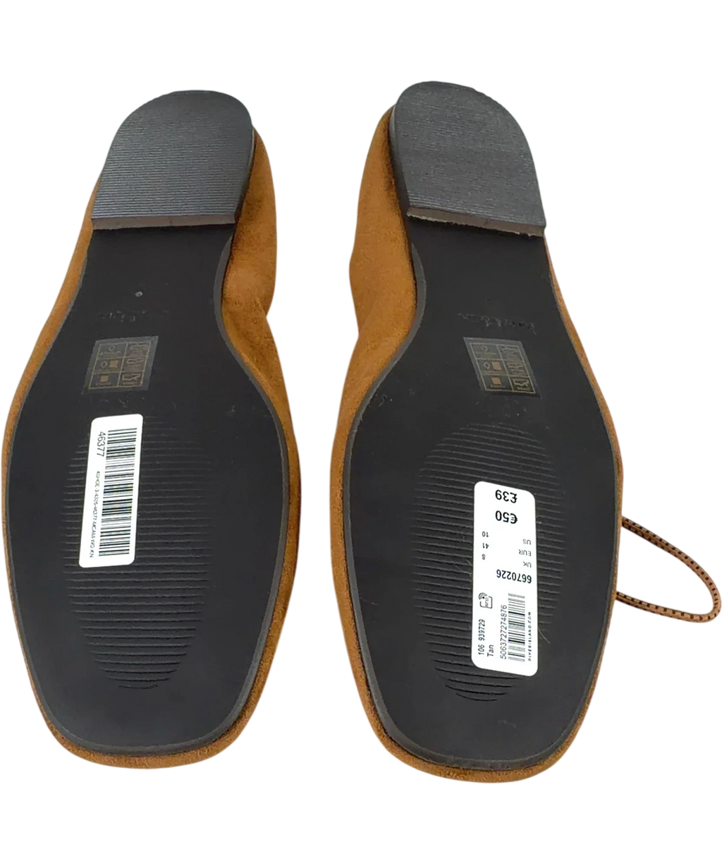 River Island Brown Brown Faux Suede Lace Up Ballet Flats, size UK 8 EU 41 👠 — view 8