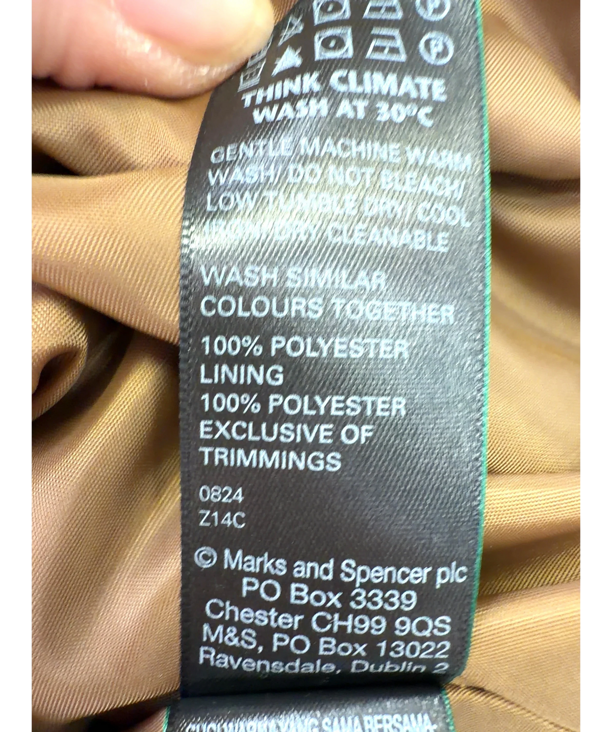 M&S tan Colour, size UK XL — label