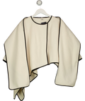 River Island Cream Cream Faux Leather Trim Scarf Cape, size UK M/L — front