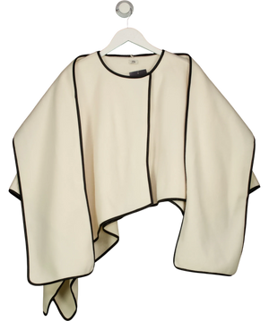 River Island Cream Faux Leather Trim Scarf Cape UK M/L