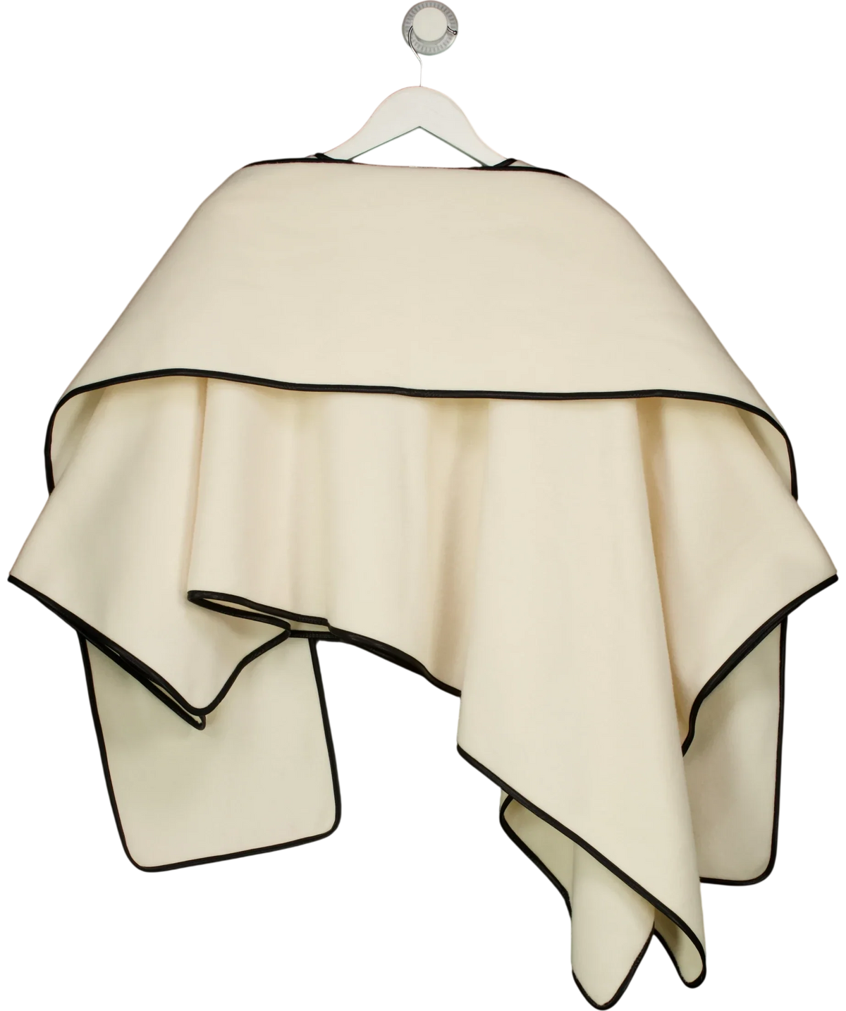 River Island Cream Cream Faux Leather Trim Scarf Cape, size UK M/L — back
