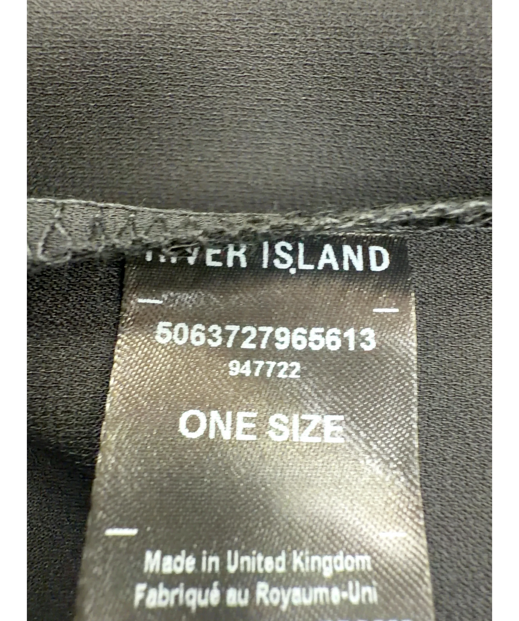 River Island Black Black High Low Cape — care label