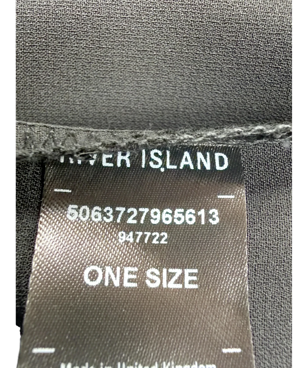 River Island Black Black High Low Cape — fabric detail