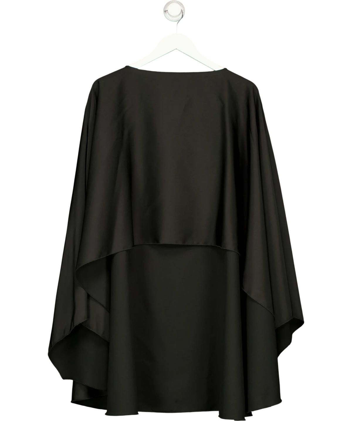 River Island Black Black High Low Cape — front