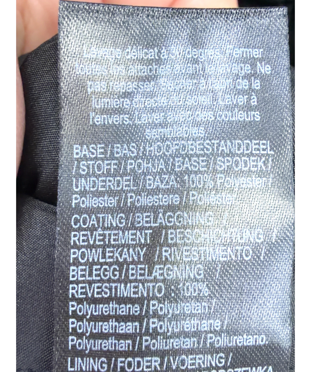 River Island Black Black Funnel Neck Faux Leather Jacket, size UK XL — label