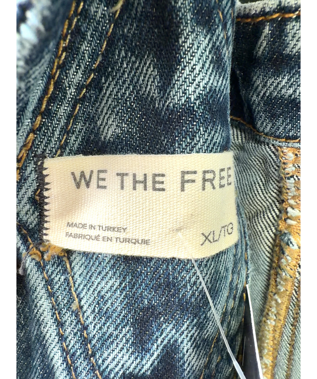 We The Free Blue Good Luck Barrel Overalls / Dungarees, size UK XL — detail