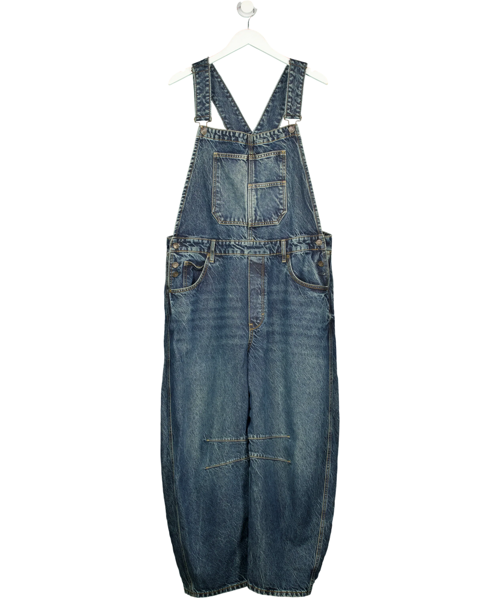 We The Free Blue Good Luck Barrel Overalls / Dungarees, size UK XL — front