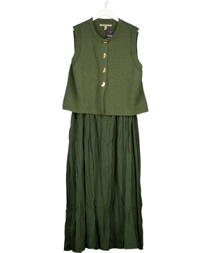 River Island Green Knitted Midi Dress UK XL