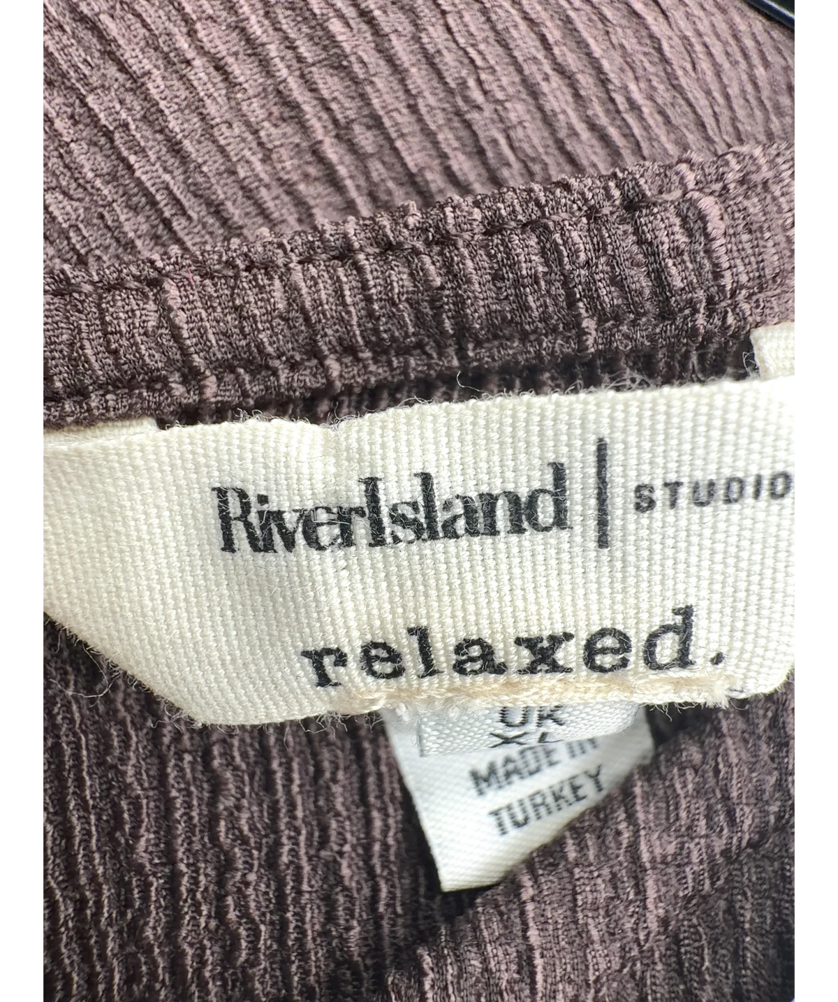 River Island Brown Brown Textured Tie Side Jumpsuit, size UK XL — detail