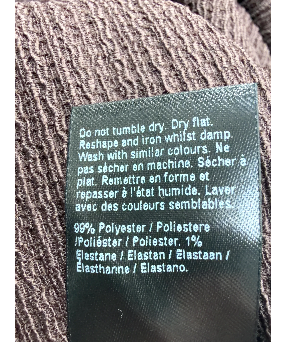 River Island Brown Brown Textured Tie Side Jumpsuit, size UK XL — label