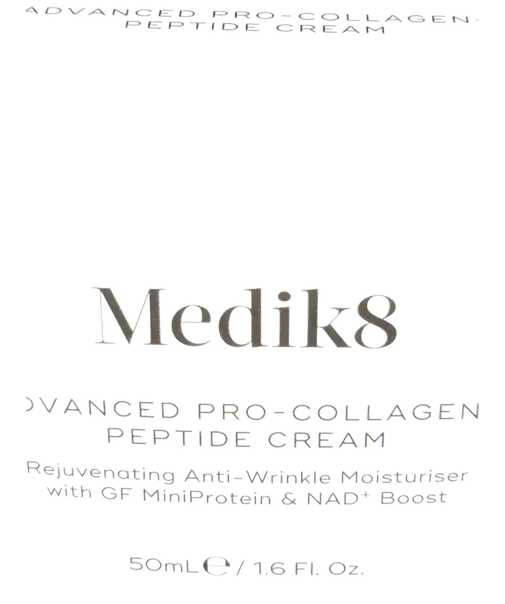 medik8 Advanced Pro-Collagen+ Peptide Cream, size 50ml — label