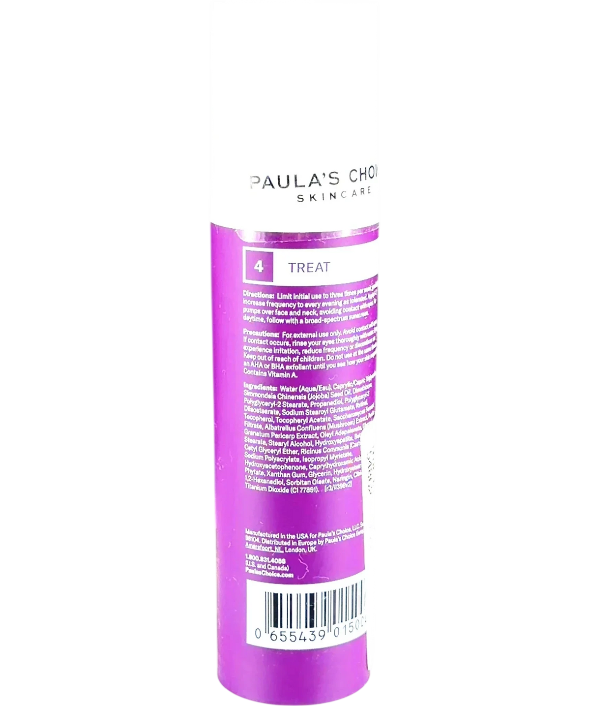 Paula's Choice Clinical Pro Retinaldehyde Dual-Retinoid Treatment, size 30ml — back