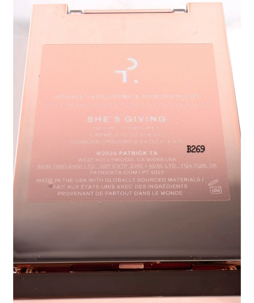 Patrick TA SHE'S GIVING Major Headlines Blush Duo, size 6.0g — fabric detail