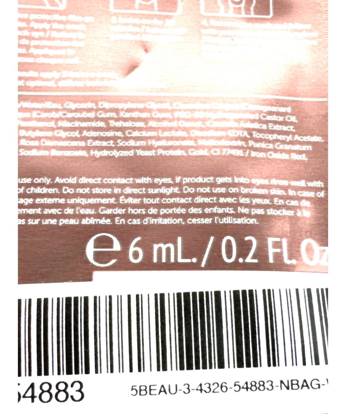 111skin Rose Gold Illuminating Eye Mask, size 6ml — care label