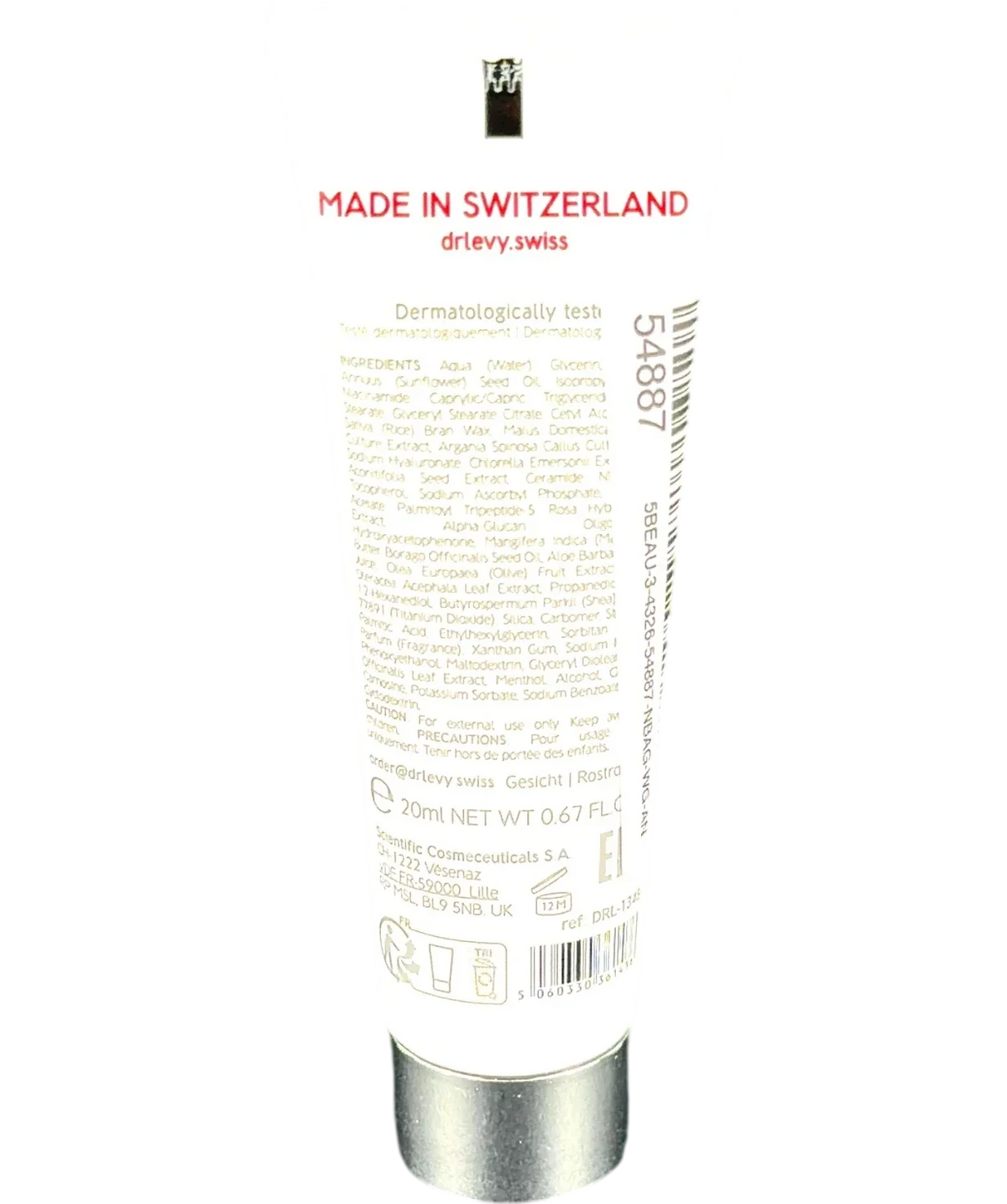 Dr Levy Overnight Booster Cream, size 20ml — back