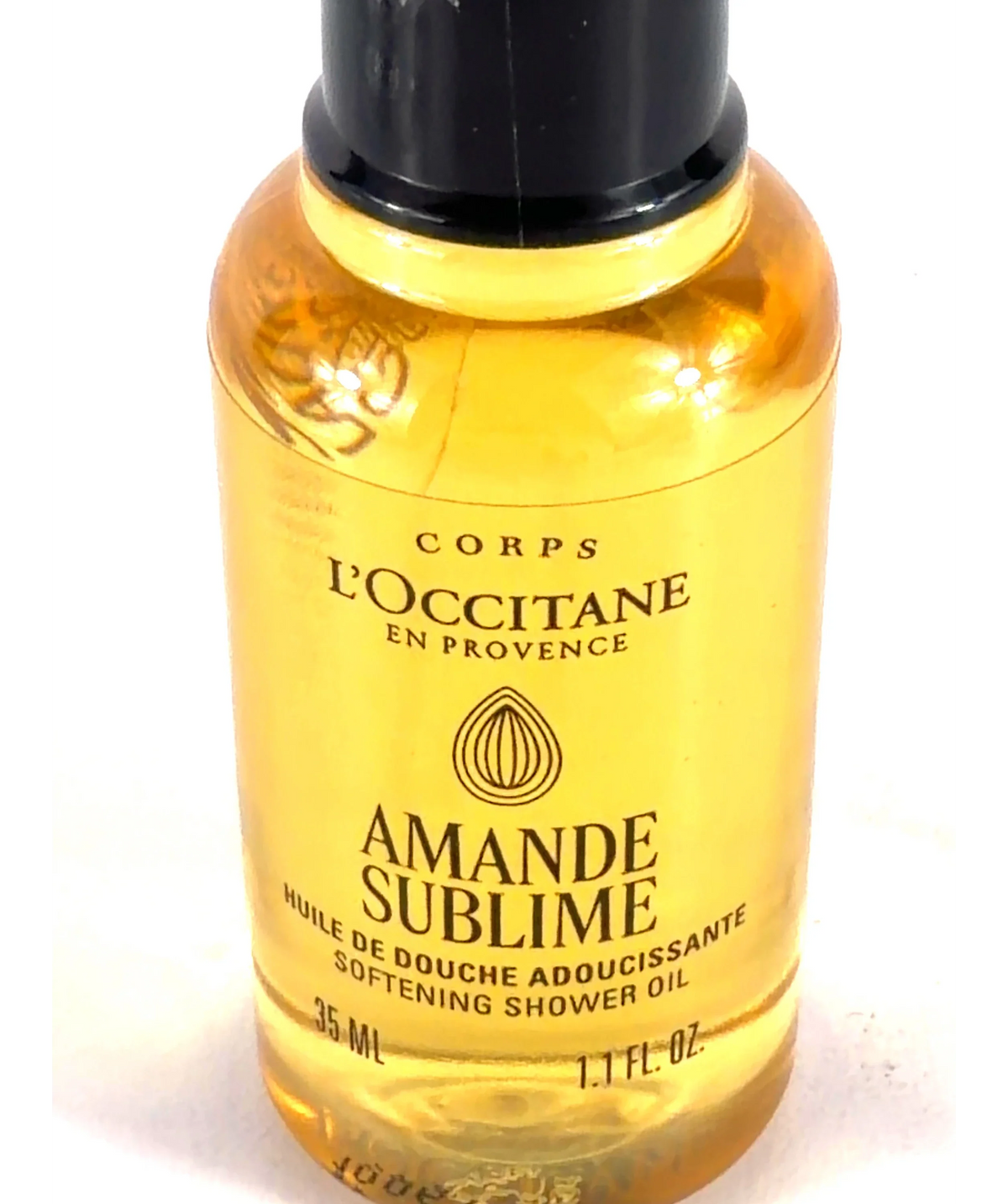 Loccitane Amande Sublime Softening Shower Oil, size 35ml — label