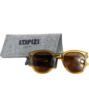 IZIPIZI Yellow And Brown Transparent Sunglasses in Case