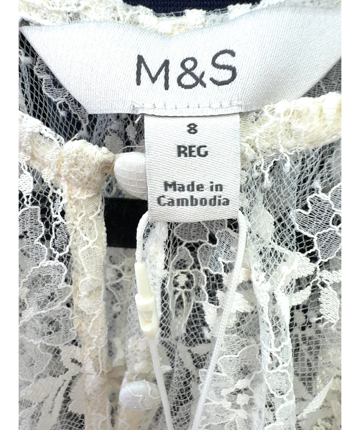 M&S Cream Colour, size UK 8 — detail