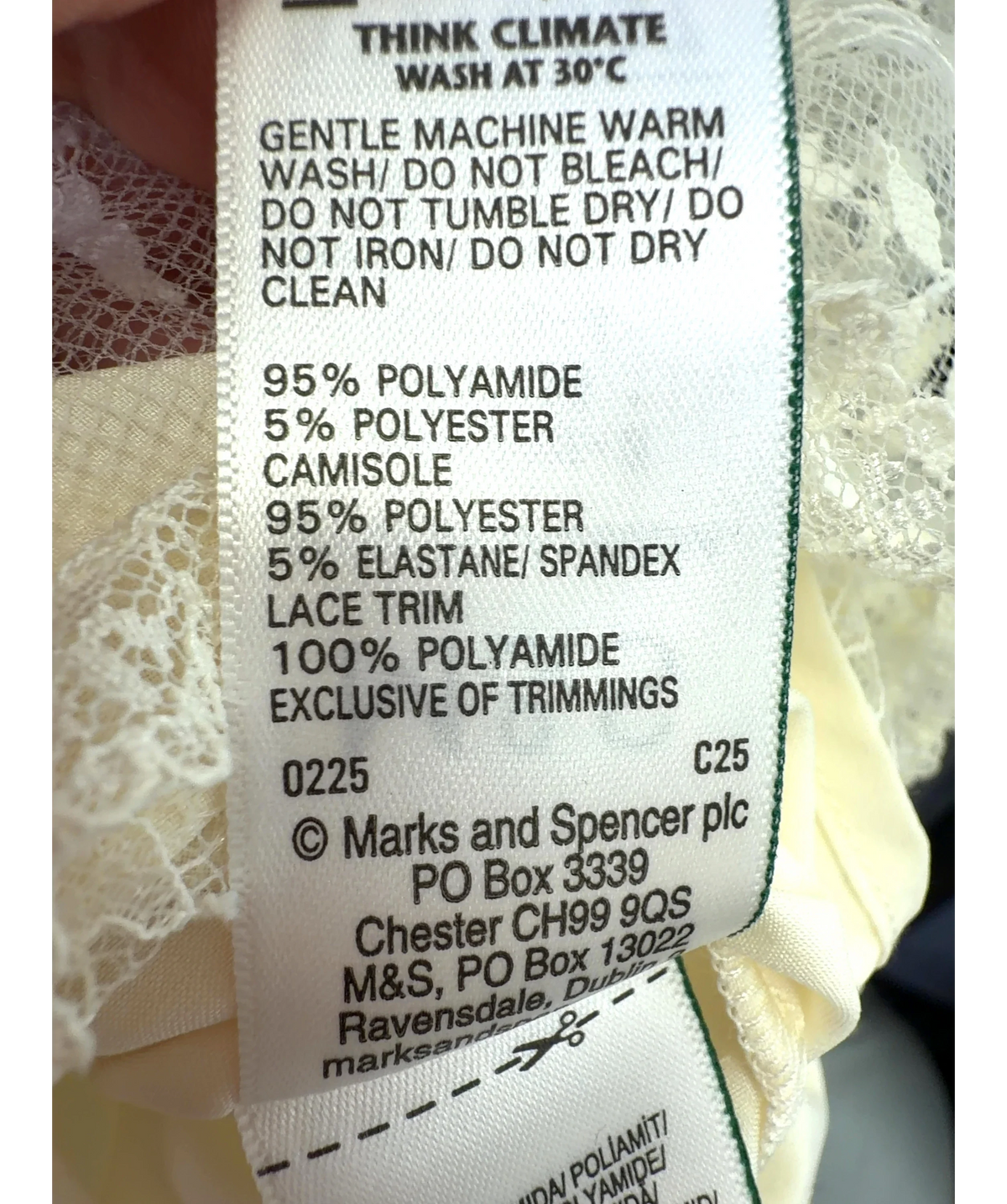 M&S Cream Colour, size UK 8 — label