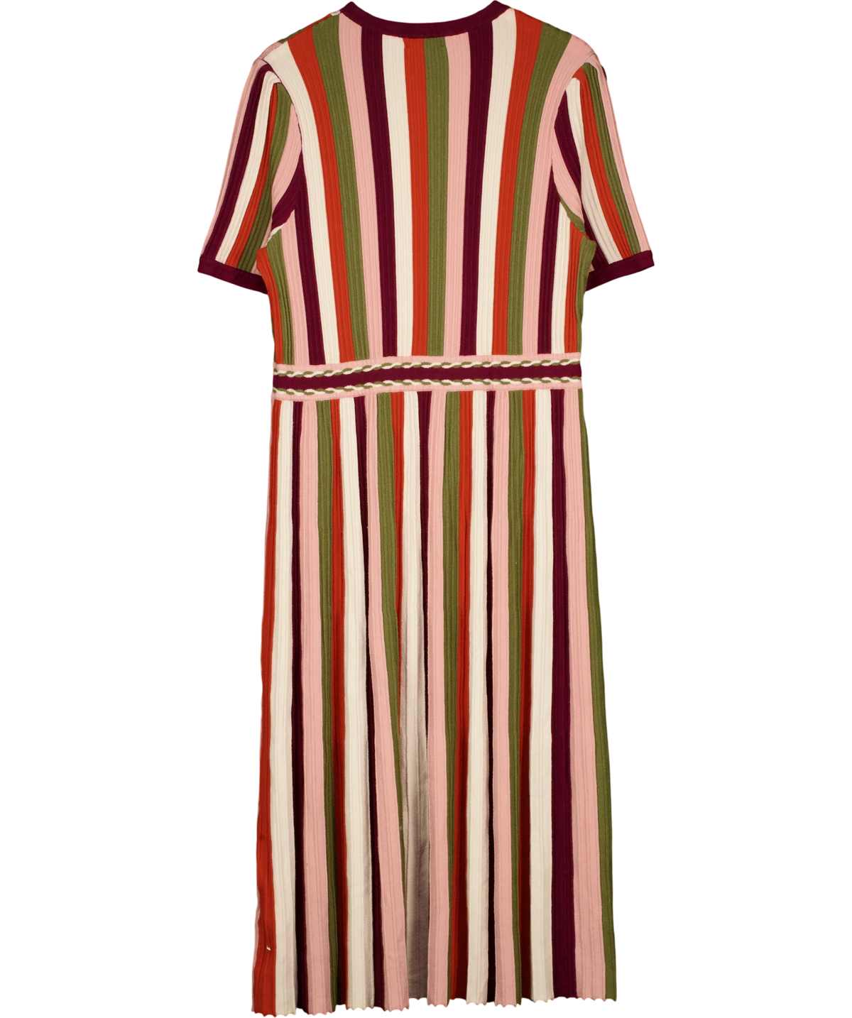 Love & Roses Multicoloured Striped Knitted Midi Dress UK 22 — Back