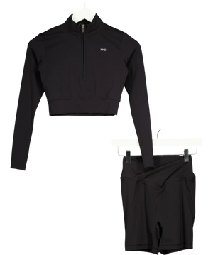 NKD Apparel Black 2-piece Active shorts & Half-Zip Co-ord UK XS / UK S