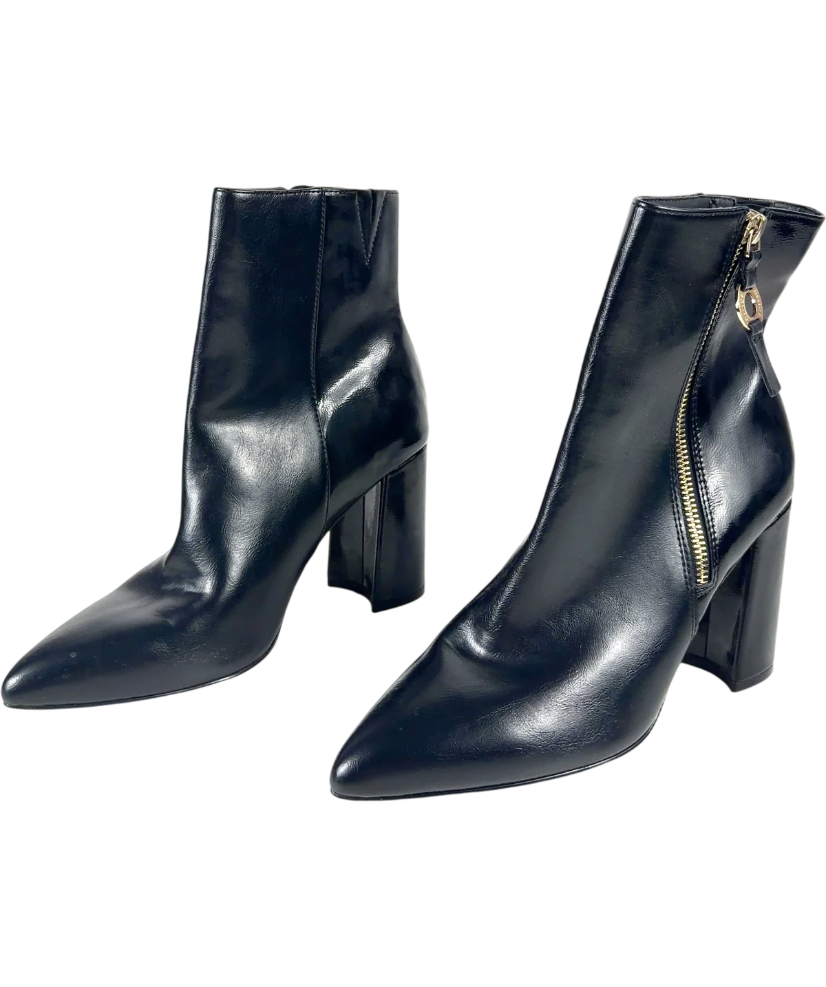 Office Black pointed-toe block-heel ankle boots, size UK 7 EU 40 👠 — label