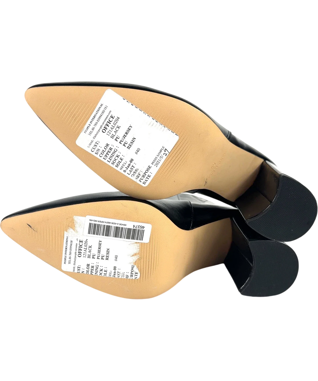Office Black pointed-toe block-heel ankle boots, size UK 7 EU 40 👠 — view 8