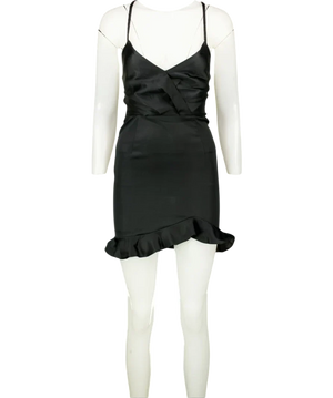 Oh Polly Black Mini Dress Cowl Neck UK 10