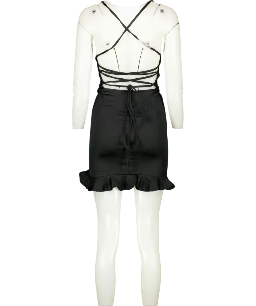 OH POLLY Black black mini dress, size UK 10 — back