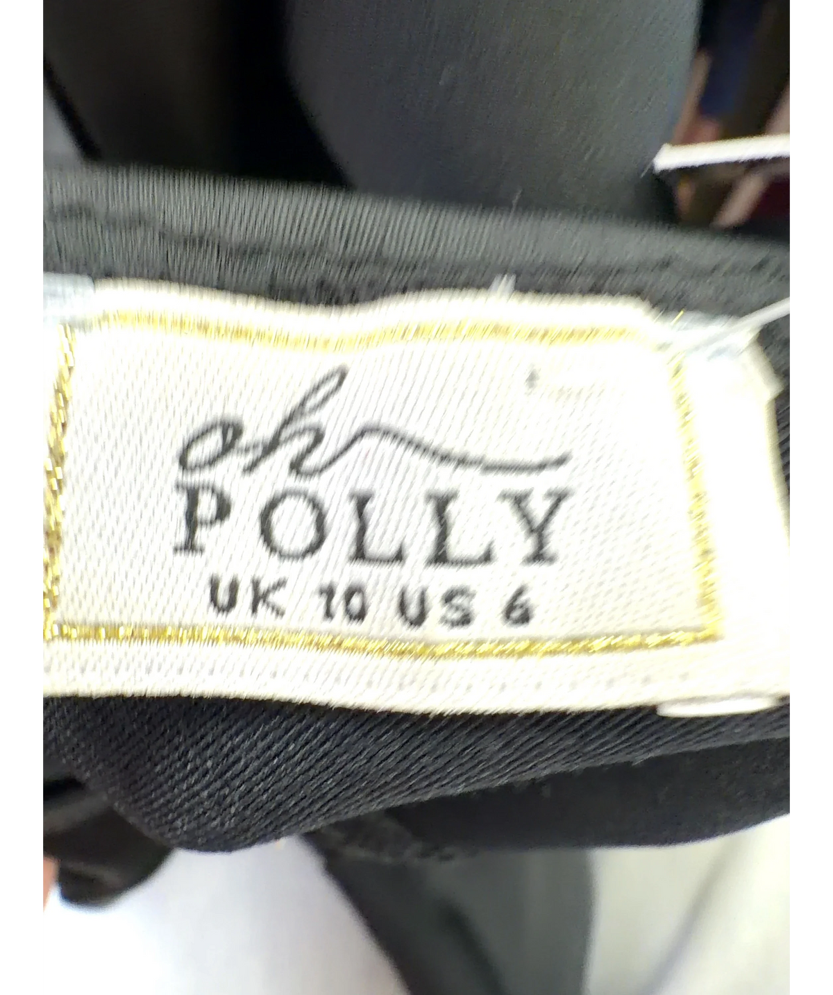 OH POLLY Black black mini dress, size UK 10 — detail