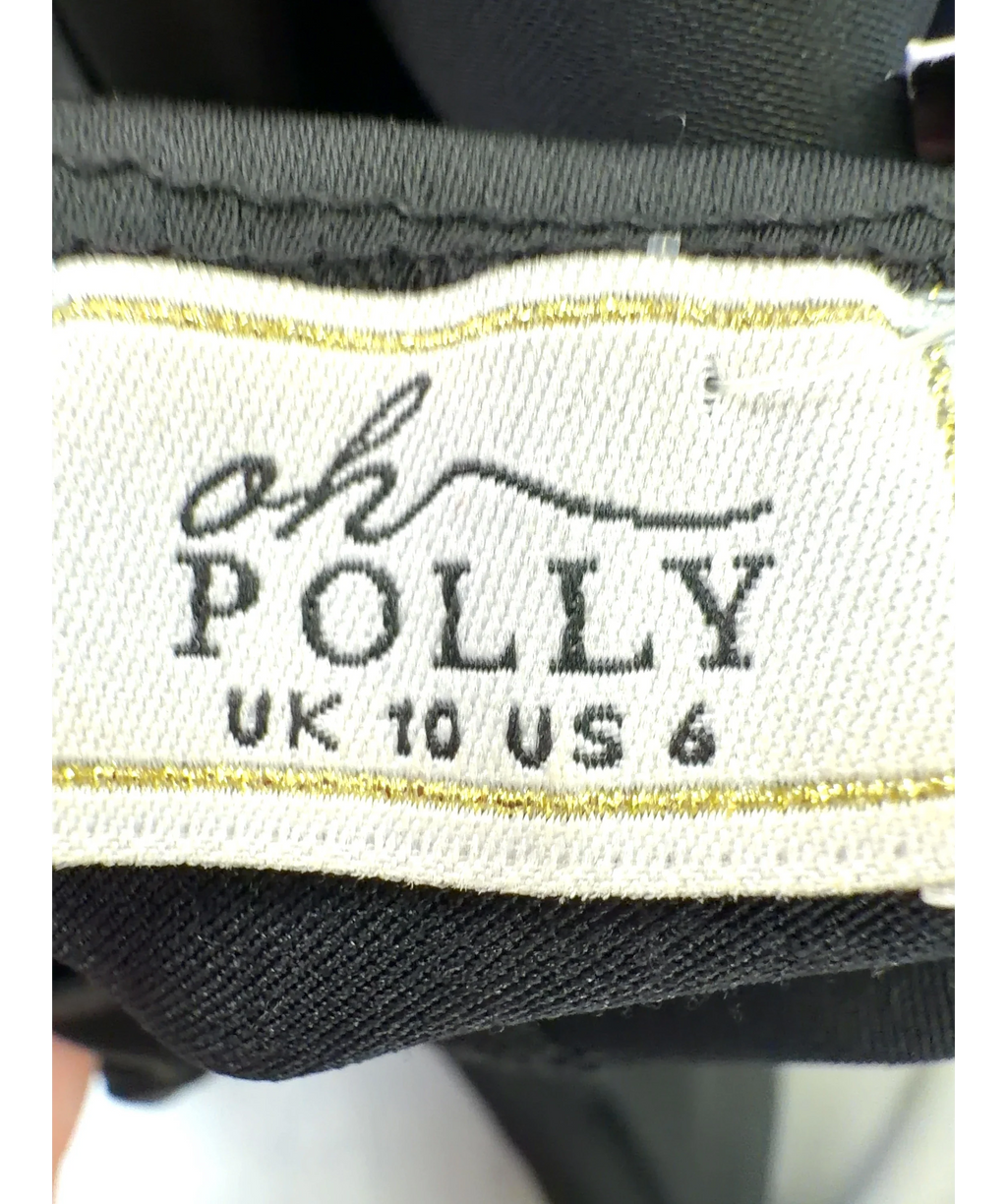 OH POLLY Black black mini dress, size UK 10 — care label