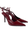 Charles & Keith burgundy Back-Bow Slingback Pumps, size UK 7 EU 40 👠 — front