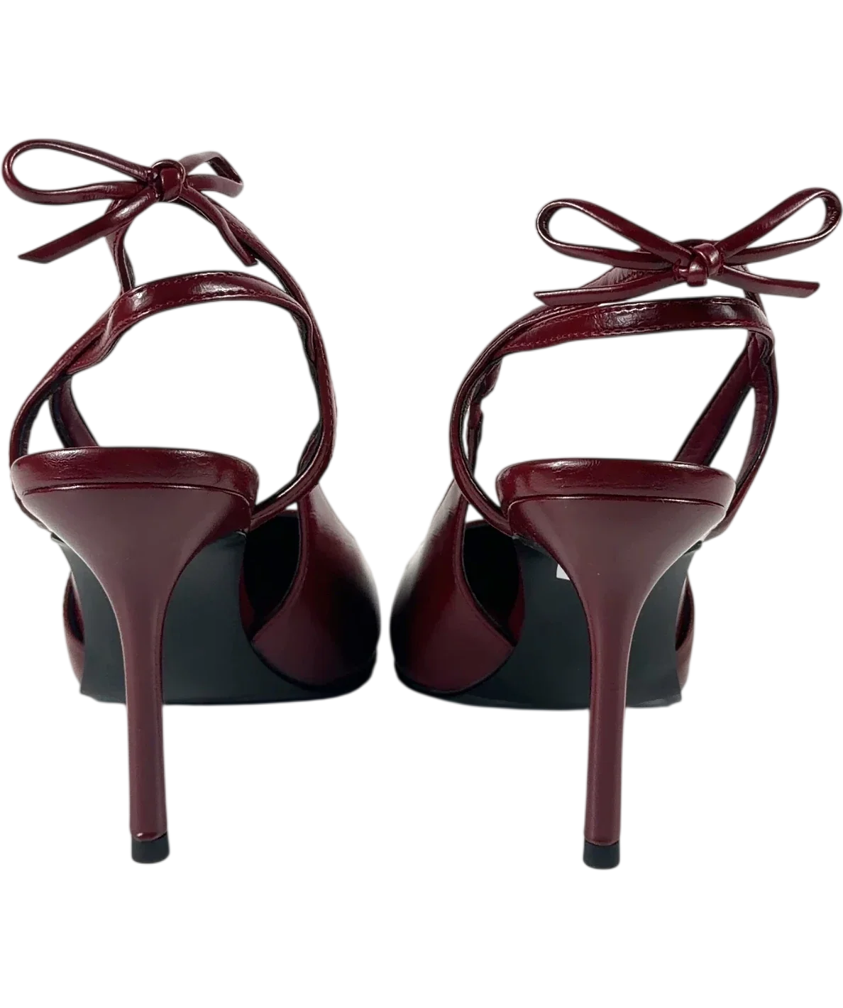 Charles & Keith burgundy Back-Bow Slingback Pumps, size UK 7 EU 40 👠 — back