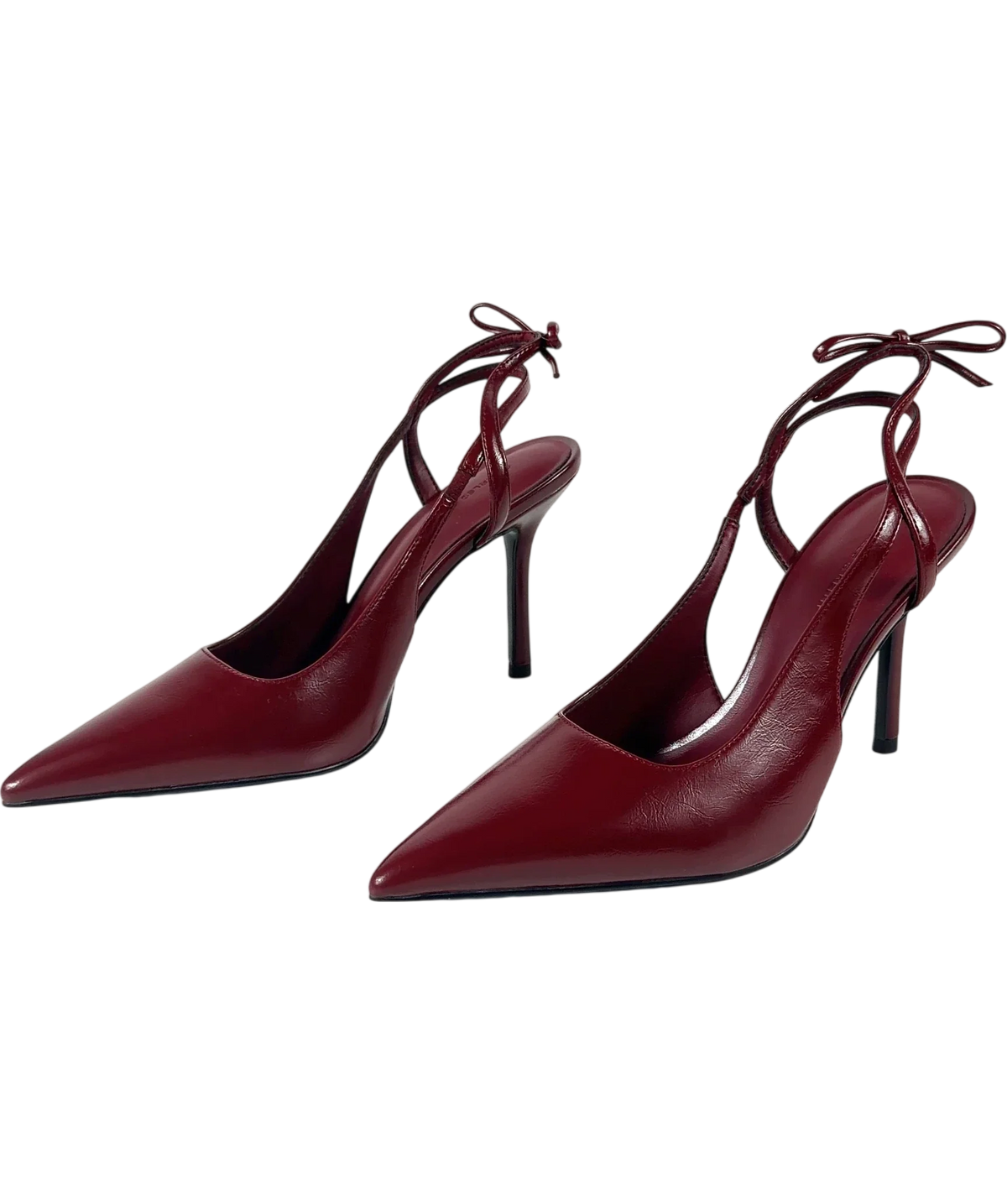 Charles & Keith burgundy Back-Bow Slingback Pumps, size UK 7 EU 40 👠 — label