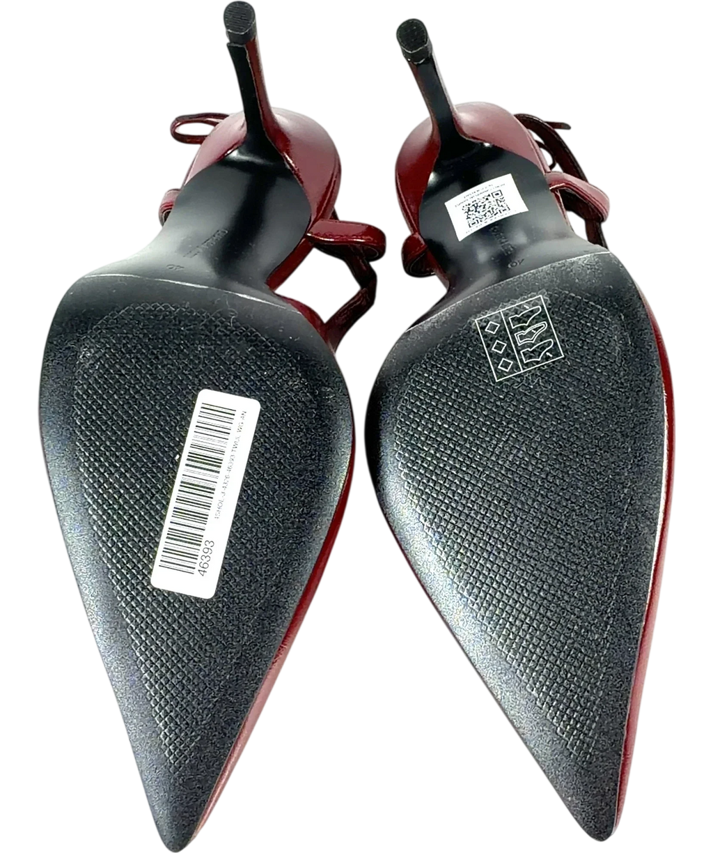 Charles & Keith burgundy Back-Bow Slingback Pumps, size UK 7 EU 40 👠 — view 8