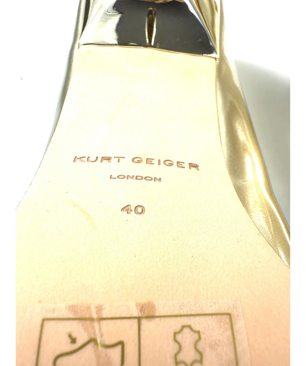 Kurt Geiger gold Colour, size UK 7 EU 40 👠 — care label