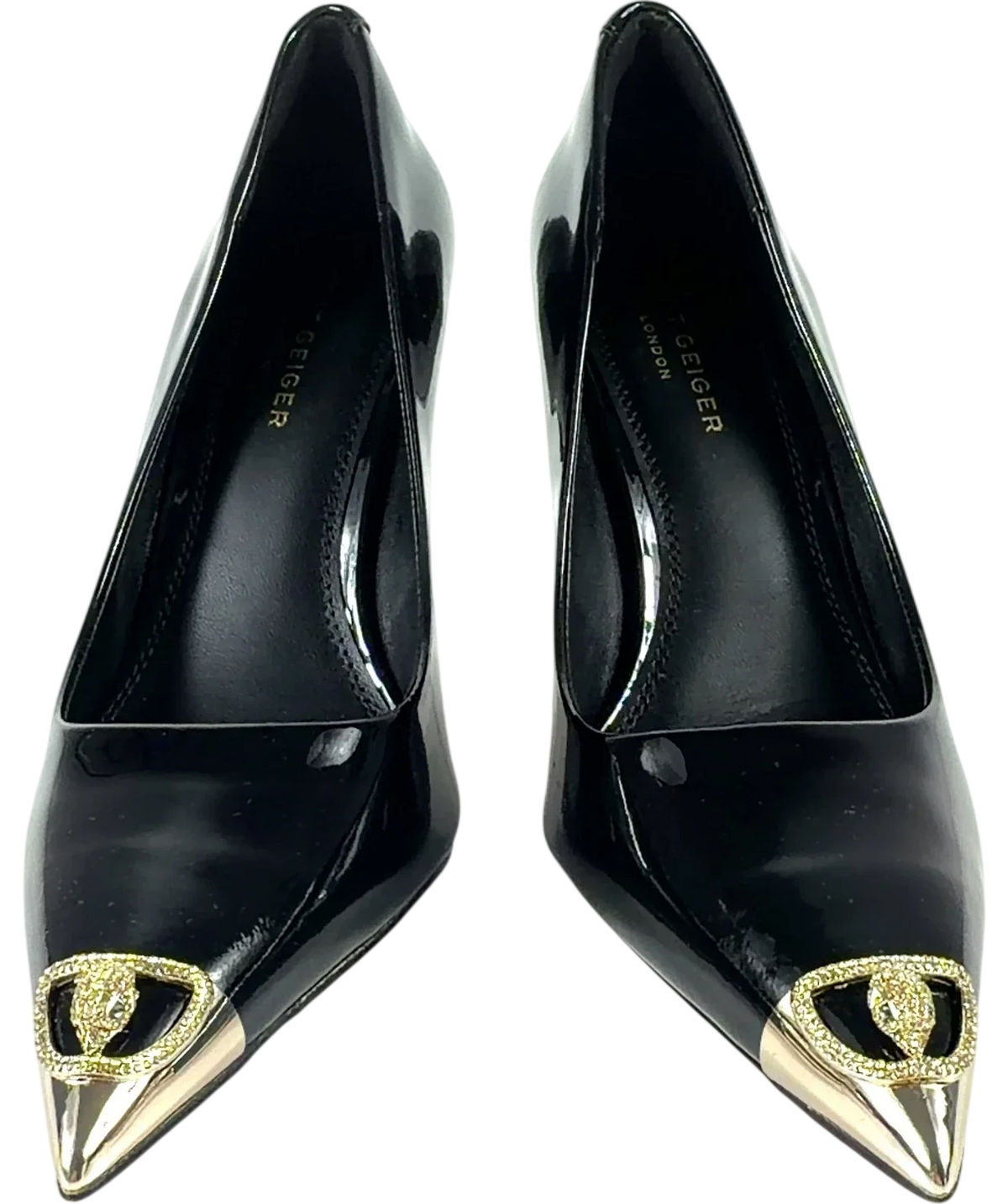 Kurt Geiger Black Regent Court Heel, size UK 7 EU 40 👠 — detail